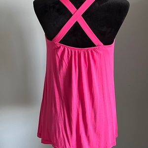 Cabi Crisscross Back Hot Pink Summer Blouse S